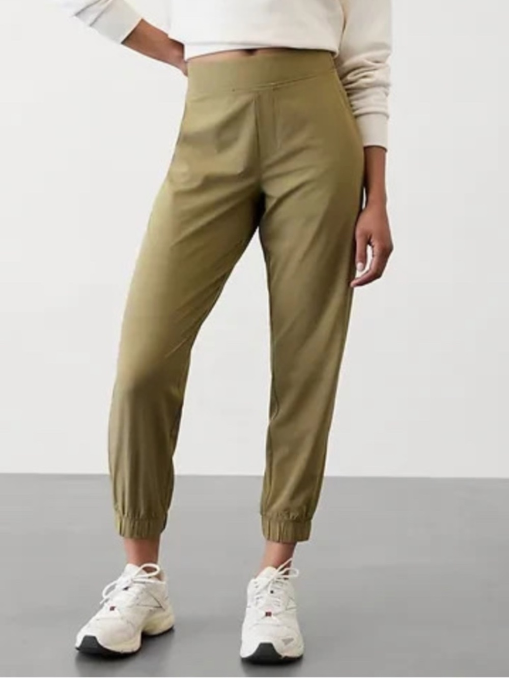 NWT Athleta Brooklyn Mid Rise Jogger Olive Branch Green Size 16 Tall